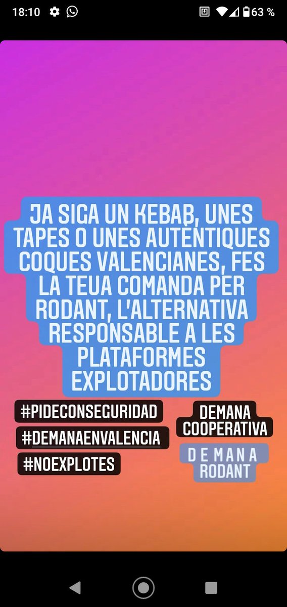 RodantCoop's tweet photo. Hui tenim Coques, Tapes i Kebab!!! Demana amb seguretat, amb Rodant! #DemanaAmbSeguretat #DemanaEnValencia #NoExplotes
Demana Cooperativa, Demana Rodant! Estem Oberts de 20:00h-23:00h https://t.co/t0OPk1PtlJ