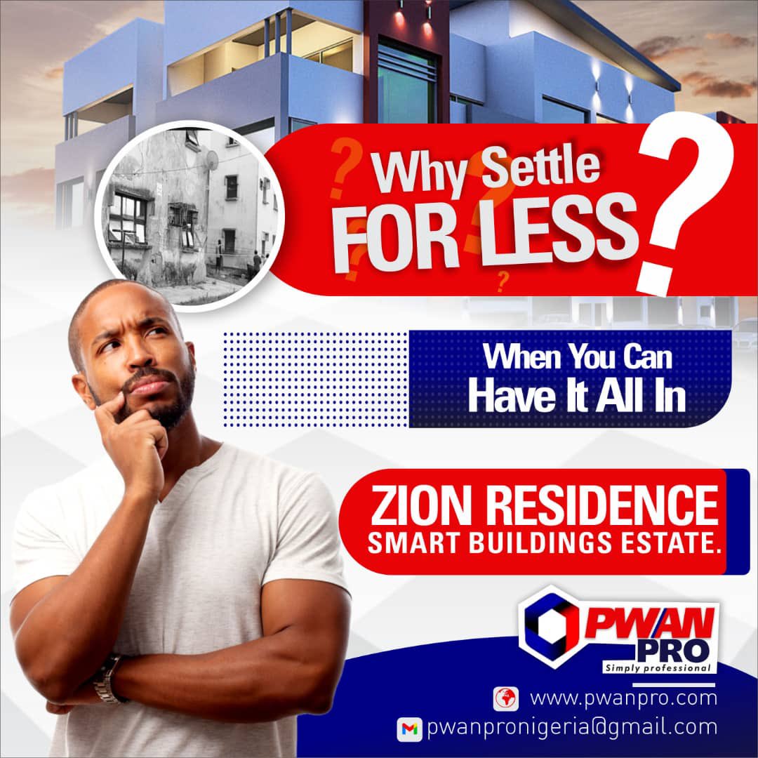 pwanpro's tweet photo. *INVEST IN ZION RESIDENCE SMART BUILDINGS !!* 

*WE ARE STILL SELLING:*
3 bedroom Terrace  : N42M  
4 Bedroom Terraces : N50M 

*ESTATE LOCATION :* Orchid Road by Chevron Lekki Phase 2 .

*PWAN PRO*....SIMPLY PROFESSIONAL 

#ThinkSmartBuildings #ThinkZionResidence  #goals https://t.co/uWDk45MmvR