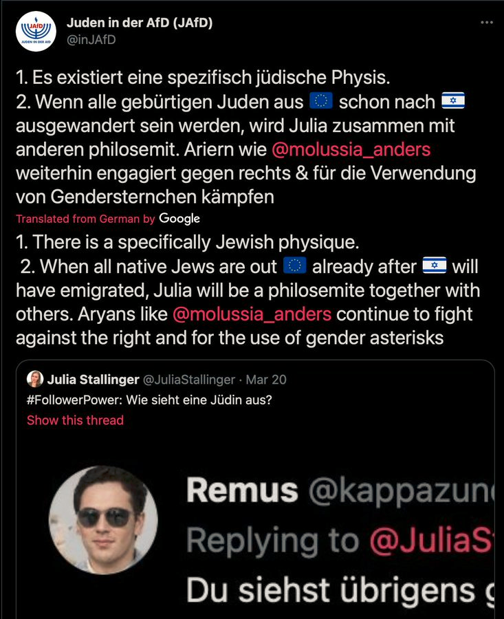 kampsabine's tweet photo. 💩🤢....Ihr habt #Antisemiten unter euch @inJAfD . Das und dass ihr eine Gefahr für das jüdische Leben seid, ist nicht neu, aber hier ist eine neue Dimension erreicht.
Möchtet ihr unbedingt vor das #BeitDin? https://t.co/Ne1TkelmiA
