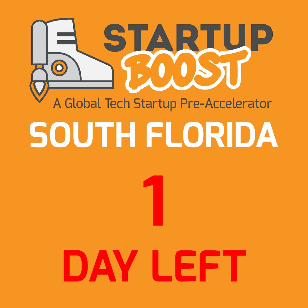 startupgrindftl's tweet photo. All aboard! 1 day left for @StartupBoostHQ's 6 week tech startup #preaccelerator program. We take no fees and no equity!
Thank you @EndeavorMIA, @FAUTechRunway @FoundingSoFlo @venturehive Apply: https://t.co/1MoWxg6vyx
#StartupBoostSoFlo https://t.co/ZVL0m0VKt1