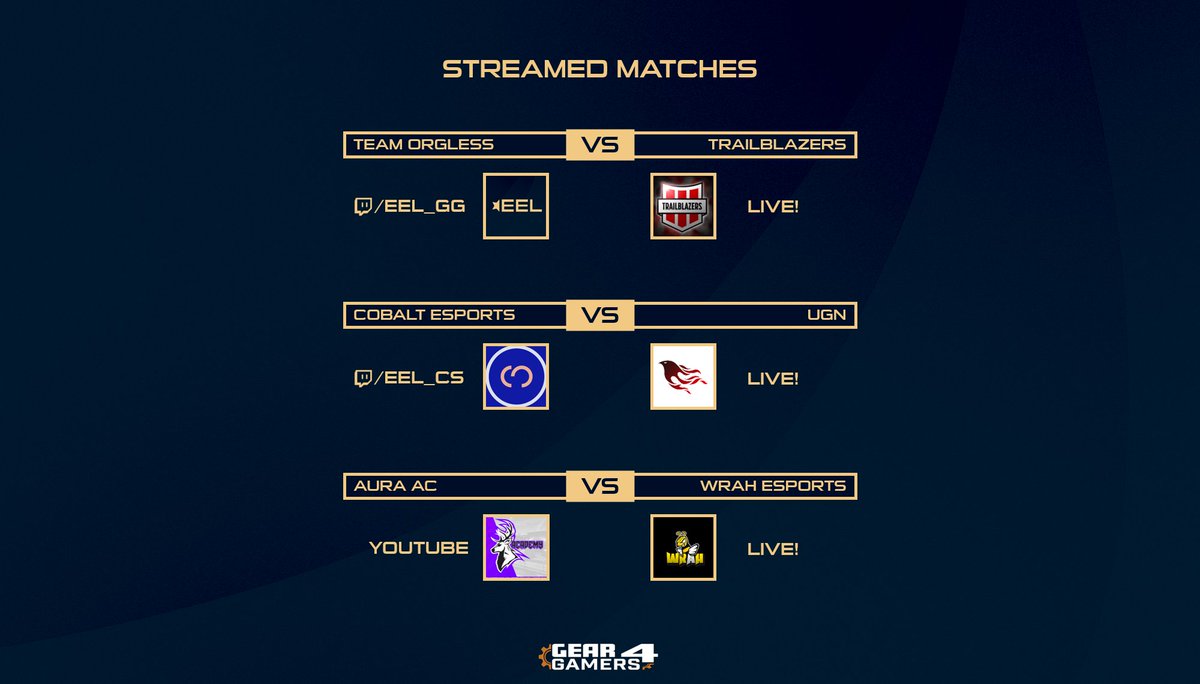 EELeague's tweet photo. [#EEL]

Tonight's Streamed Matches

⏰7:00PM GMT

⚔️#TeamOrgless vs @FI_Trailblazers

📺https://t.co/SaqLsXG9nr

⚔️@EsportsCobalt vs @UGN_CS
 
📺https://t.co/09rrHMk36H
 
⚔️@PowerYourAura vs @WRAHEsports 
 
📺https://t.co/sz4ccGTI9d

#csgo #esports #twitch https://t.co/Vxr3Lfx7Lh