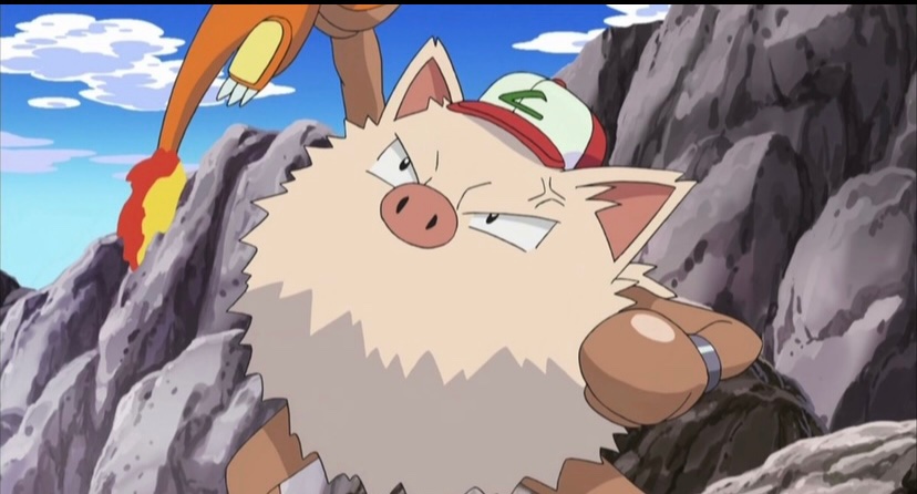APrimeape's tweet photo. @PokemonGoApp Ash’s hat Primeape encounter please and thank you amigos 👏👏🙌 #TeamPrimeape🍌 https://t.co/9osF0qKPRG