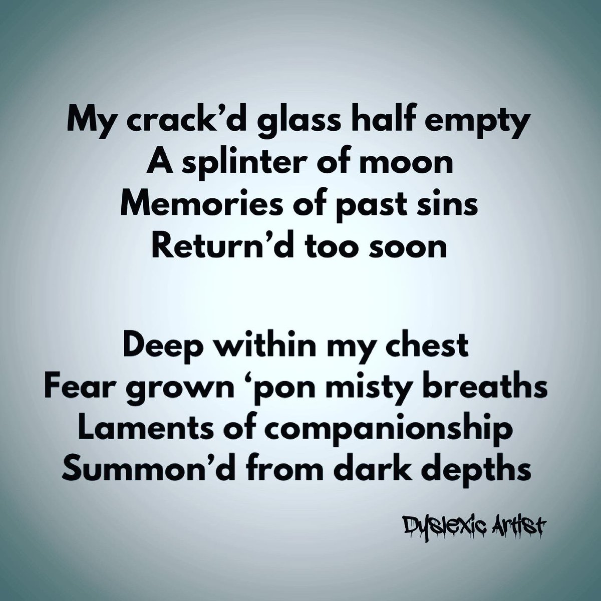 DyslexicArtist's tweet photo. Just something that I’ve been working on. https://t.co/rxMWT4E9JT •THE FOG• #mywriting #poem #poetry #playingwithwords #fog #graveyard #death #dyslexicartist #escapedeath #dyslexic #demons #angel #archaic #edgarallanpoe #shakespeare #nonsensepoem https://t.co/MiRxlPKuzr