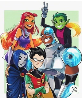 FrostLadybug's tweet image. My family. (Art isn’t mine. All credit to artist)

Cyborg says I need to add tags? 

#TeenTitans #Family