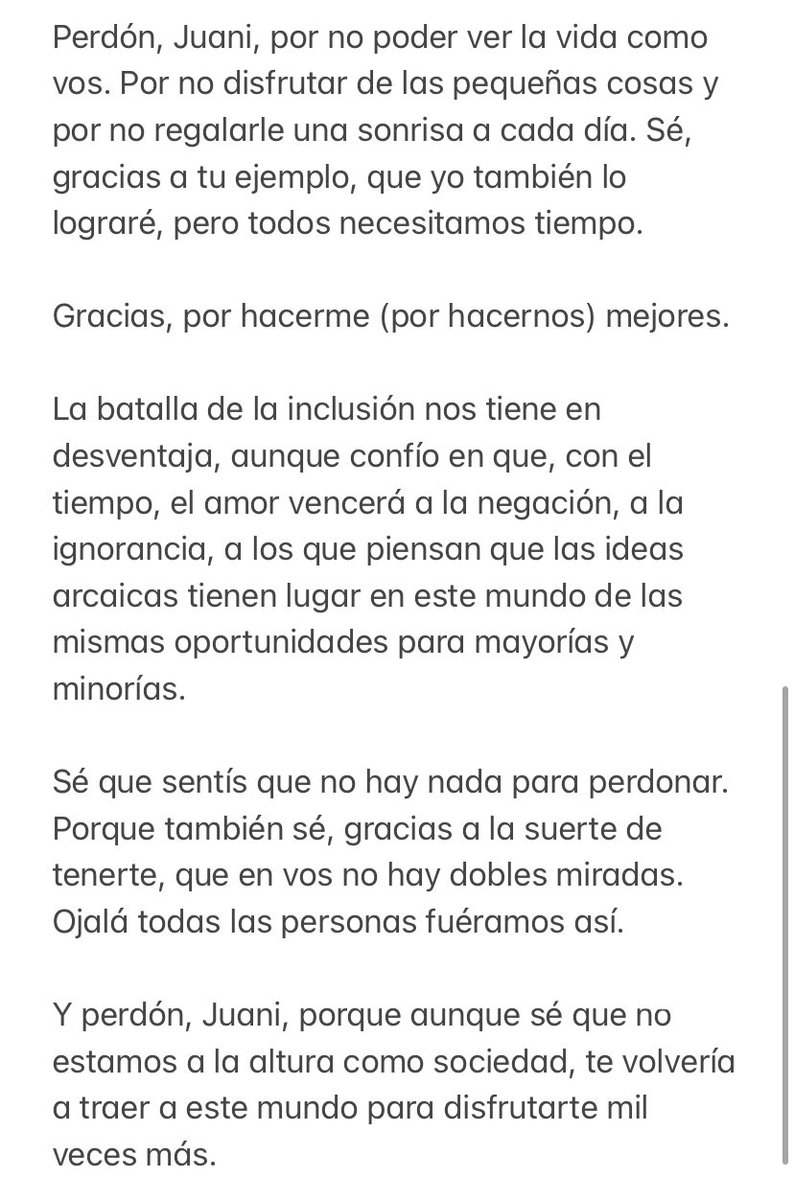 Jerebeam's tweet photo. Perdón, Juani. No te merecemos, no los merecemos. #DiainternacionalDelSindromeDeDown https://t.co/MA2Mj0O8sP