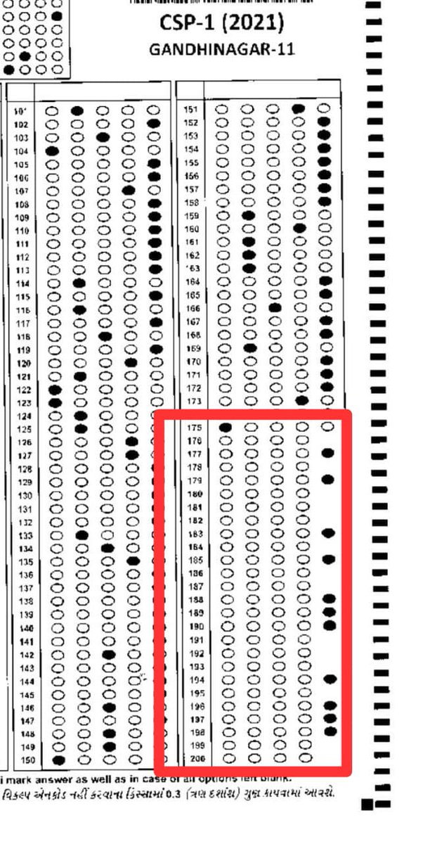 undhad_dhaval's tweet photo. @dineshdasa1 Sir, Today my paper-1 OMR is not scanned properly
(between Ans. 176 to 200.
Though It were darken properly, May It is not scanned properly(even Blank circles are also disappeared)
Plz sir solve my problem. 
Conf. No.25022438 https://t.co/X3Q8NBF3lB