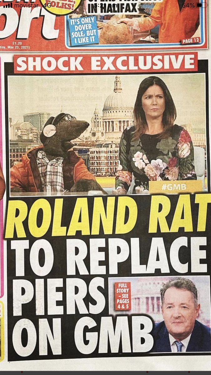 Rob_Lofthouse's tweet photo. Gutted to see @piersmorgan go but I’m all for this... get your rat out @GMB https://t.co/AVVpjZ345i