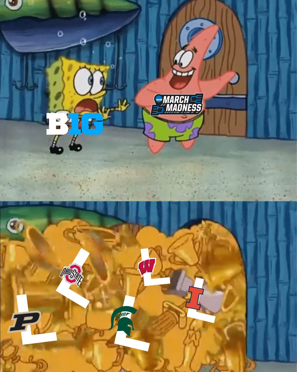 MarchMadnessMBB's tweet photo. B1G down bad. 😬

#MarchMadness https://t.co/v7rFegIzDy