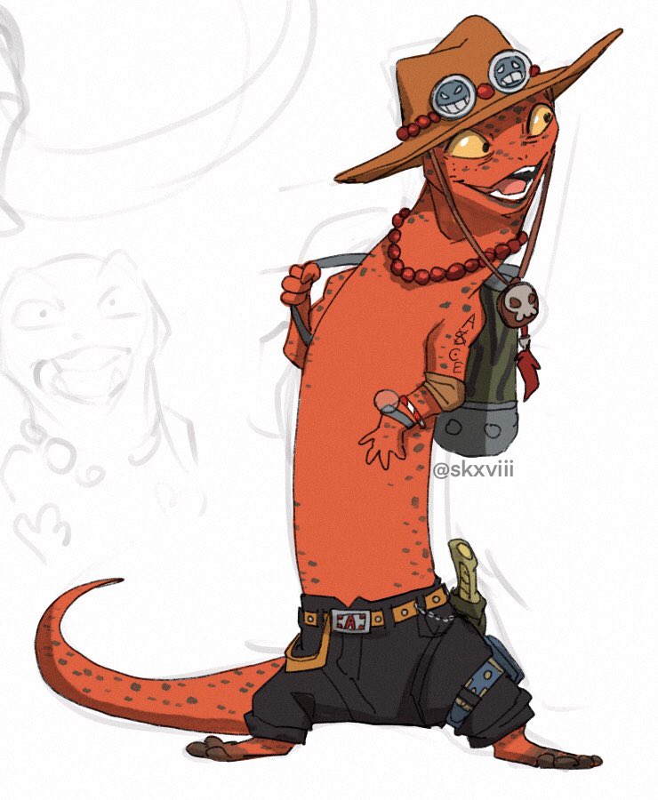 「red salamander Ace 」|Sidのイラスト