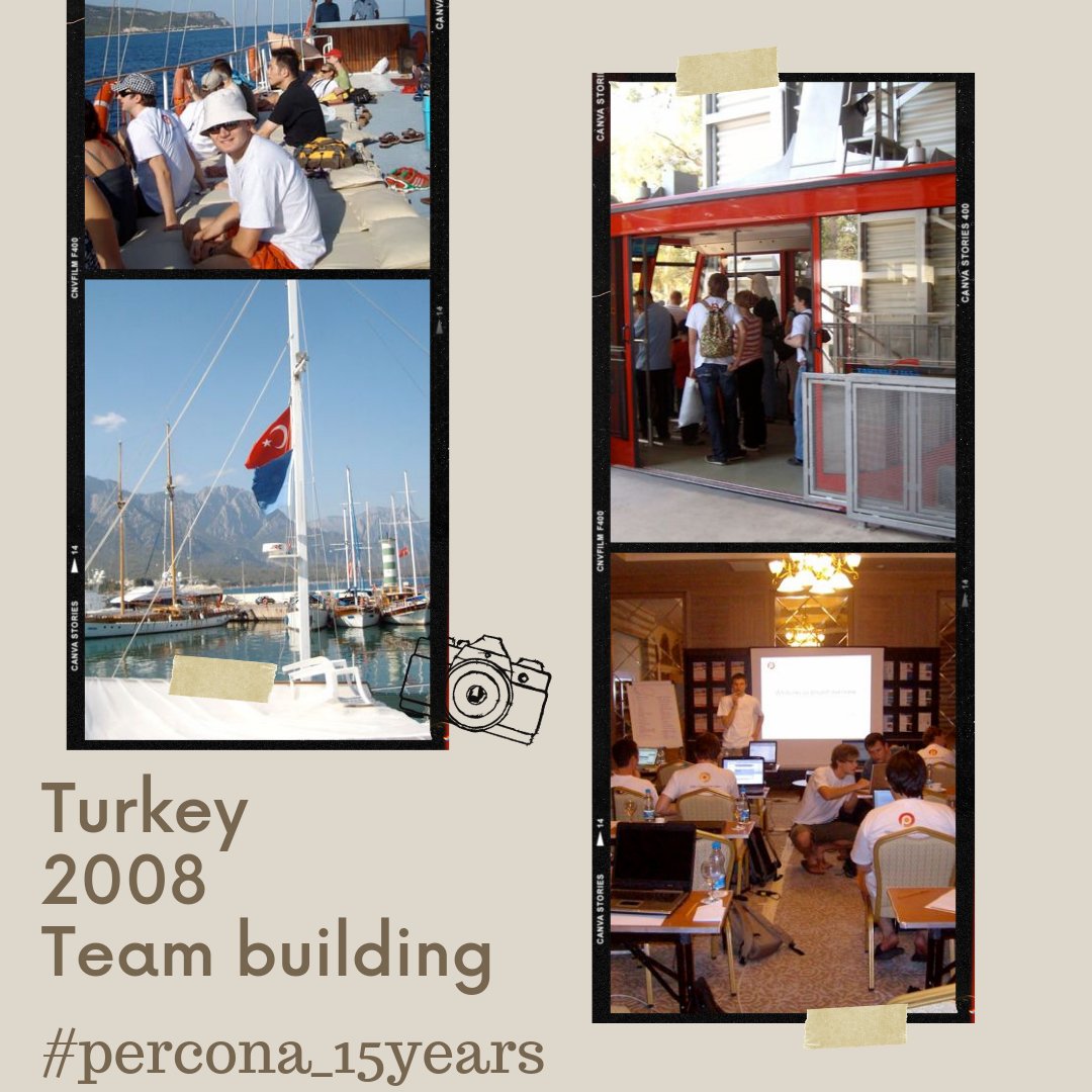 PerconaRocks's tweet photo. Percona memories. Back to 2008
Being a completely distributed team, meetings are very important for us and that time we went to Turkey at the end of October 2008.

We had a great time spent together - comparing work sessions and fun!

Enjoy the pics, more info in our Instagram! https://t.co/HdeCoYEdeF