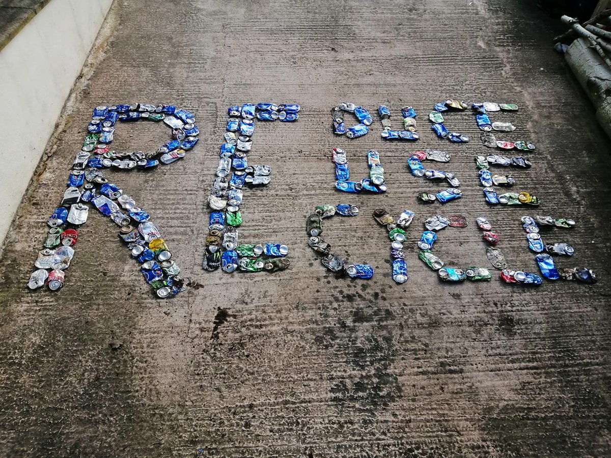 KimbilioDRCongo's tweet photo. Devon language teacher turning rubbish picked up on 'lock down walks' into art.Raising awareness of littering, recycling+funds to finish the Kimbilio Primary School for street children,who survive on streets with income from litter
https://t.co/2f1PxLRvLh 
https://t.co/OPv9gW17z5 https://t.co/T2EqPbmW1N