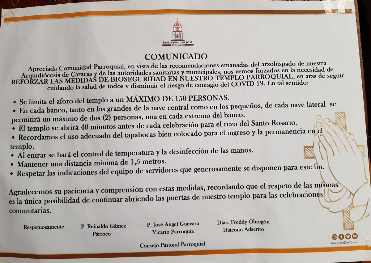 sanjosedechacao's tweet photo. #ProtocoloDeBioseguridad
Compartimos las normas de bioseguridad que debemos cumplir dentro del Templo para seguir cuidando la salud de todos 👇🏻 https://t.co/ZavcWeEXnD
