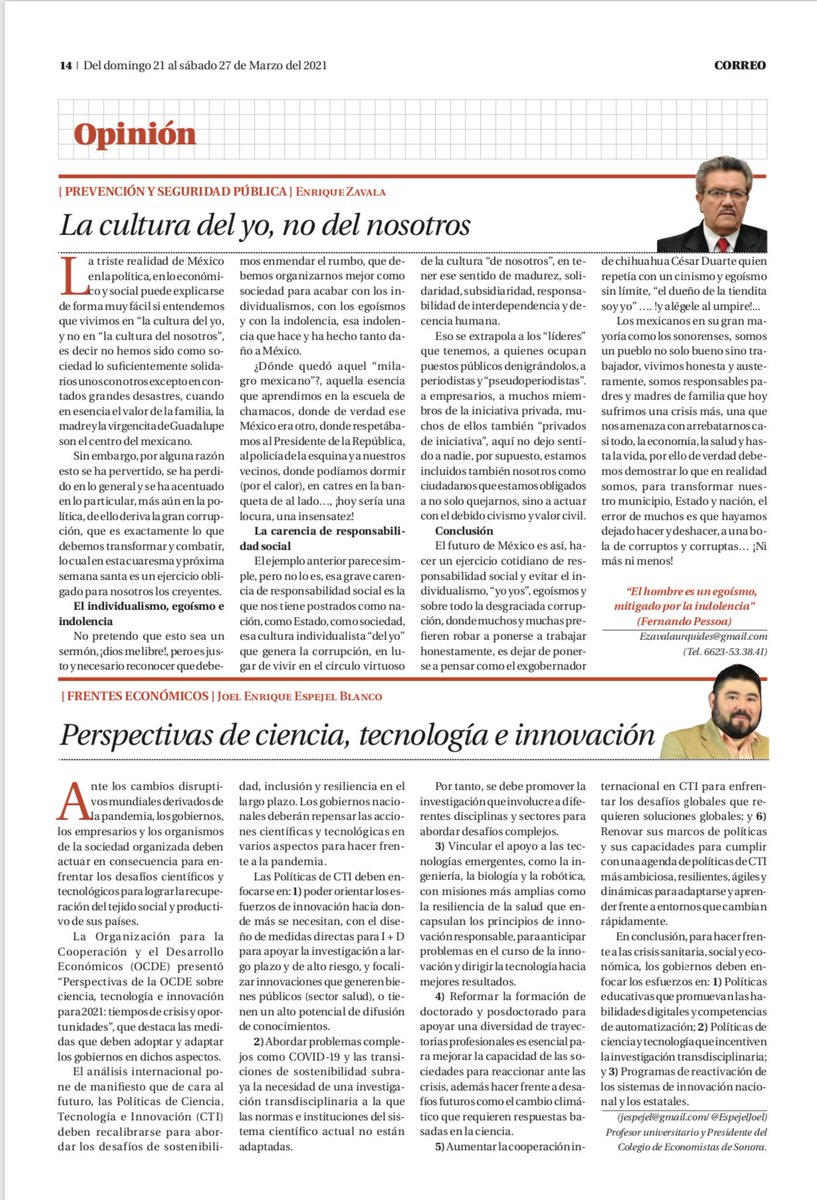 RevistaCorreo's tweet photo. Los más reconocidos editorialistas de Sonora en la revista de Negocios CORREO. ⁦@EspejelJoel⁩ ⁦@SoyUnison⁩ ⁦@Unison_TV⁩ ⁦@uanl⁩ ⁦@unikino⁩ ⁦@jvoCORREO⁩ ⁦@NoticiasCorreo⁩ https://t.co/cHIjjwXYS0