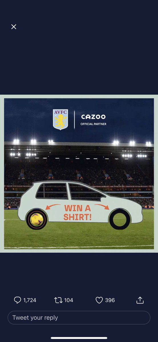 MattKenny3's tweet photo. @AVFCOfficial @CazooUK #CazooMatchdayChallenge https://t.co/dil9PtgIGB