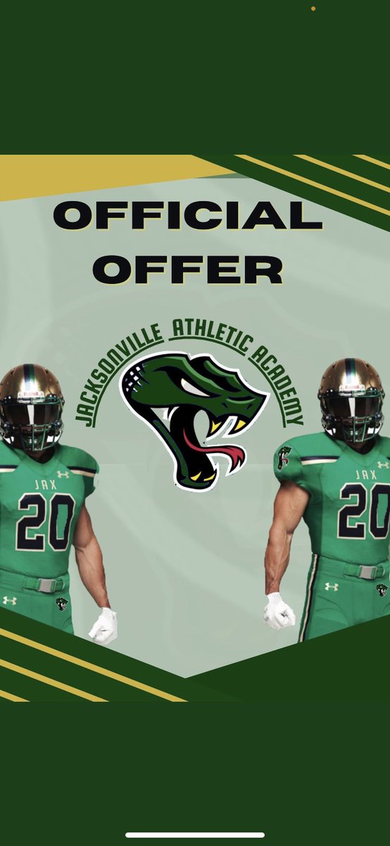 Blessed to say that i’ve received an offer from <a href="/JAA_Football/">Jacksonville Athletic Academy</a>  💚🐍