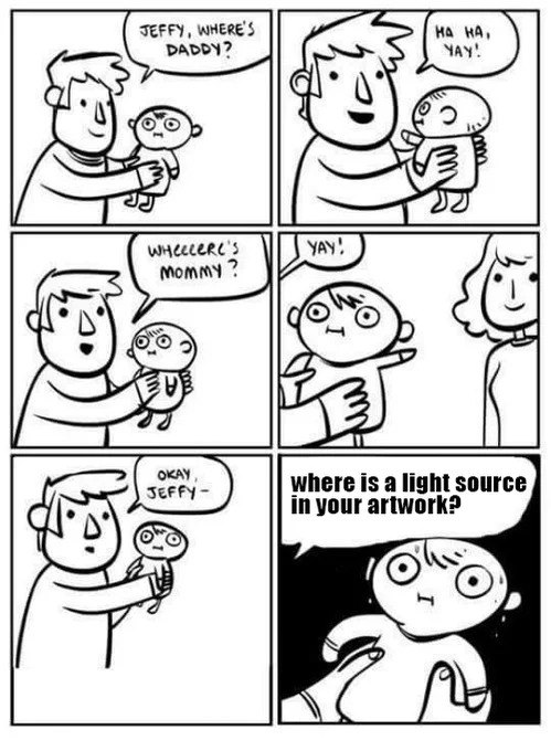 You are painting shadows, considering the position and the type of light source? And also keeping in mind reflected light, right?..... Riiiiiiiight??️?️? 