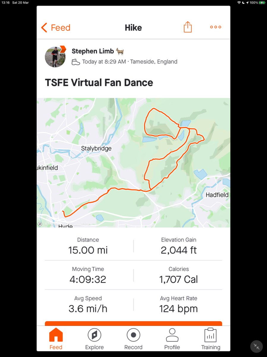 steve_limb's tweet photo. Now I’ve had the chance to sit down, shower, grab some food, sink a few beers and reflect on what I’ve achieved over this last 36hrs it makes me feel proud to have taken part in such an epic challenge for what was a great man. 
#FanDanceTrinity #TSFE https://t.co/NaQJQjGEMm