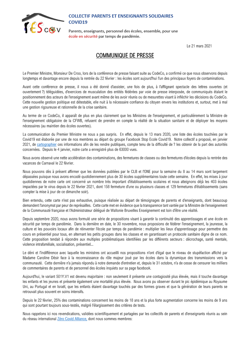 Parents et Enseignants Solidaires Covid19 🇧🇪 tweet media