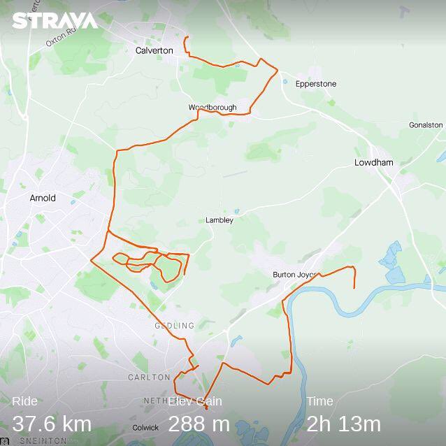 Check out my ride on Strava.
strava.app.link  2 circuits of Gedling Country Park as well😀