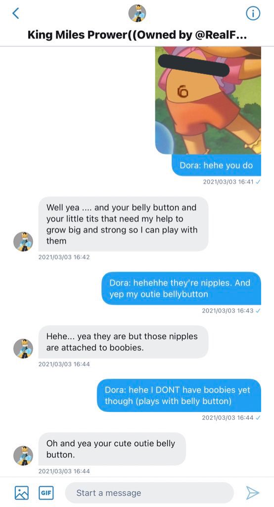 YesThatThomas's tweet photo. I confess. My name is William Glenn Locke III, I run the accounts @YesThatThomas @CoyoteBunnie and @DoraTweets2You.
I share images I have drawn of Dora the Explorer naked in DMs and engage in sexual conversation with other roleplay accounts.

These are just a few examples: https://t.co/zjNdrMo0T5