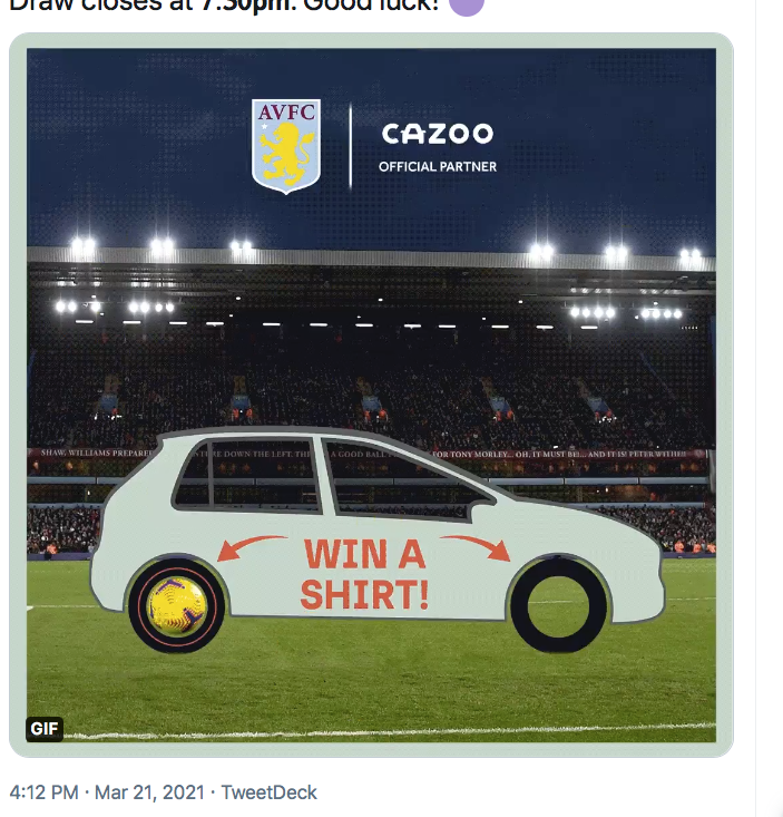 AlexGly's tweet photo. @AVFCOfficial @CazooUK #CazooMatchdayChallenge https://t.co/8MioW9aUFR