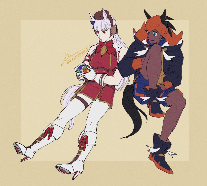 ゴールドシップ(ウマ娘) ,キバナ 「? 」|🍁𝓡𝓶🍁Skeb/依頼お仕事募集中のイラスト