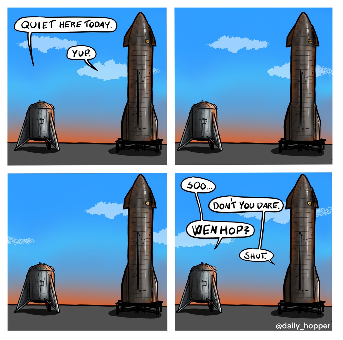 daily_hopper's tweet photo. Any day now..

#SpaceX #SN11 #wenhop https://t.co/ASlqFo2fJo