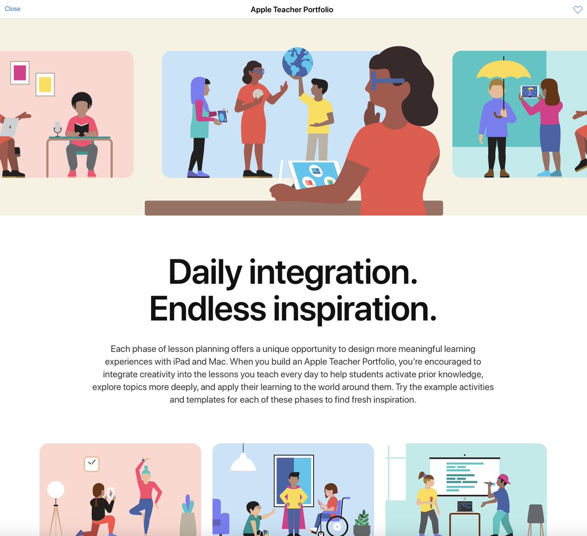 love the new updates to the <a href="/appleedu/">Apple Education</a> #AppleTeacher programme - can't wait to get looking at these with <a href="/DigitalPortColl/">Portsmouth College Digital</a> tomorrow to see how we can use them with our teachers @PortsmouthColl <a href="/PortsCollLearn/">Portsmouth College Teaching & Learning 💙</a> 

 #AppleEDUchat appleteacher.apple.com/#/home/resourc…