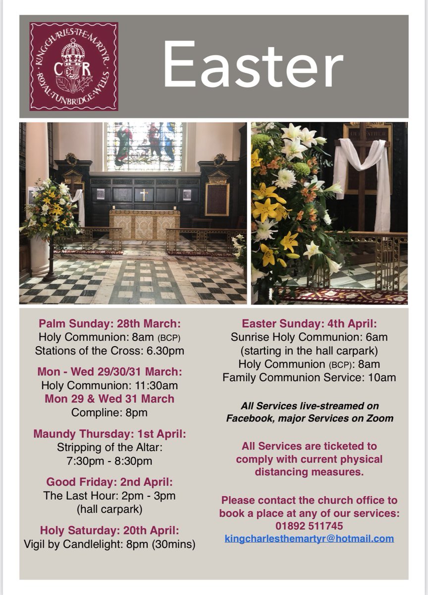 Our church will reopen for public worship next week on #PalmSunday. Here are all our services for #Holyweek and #Easter2021
