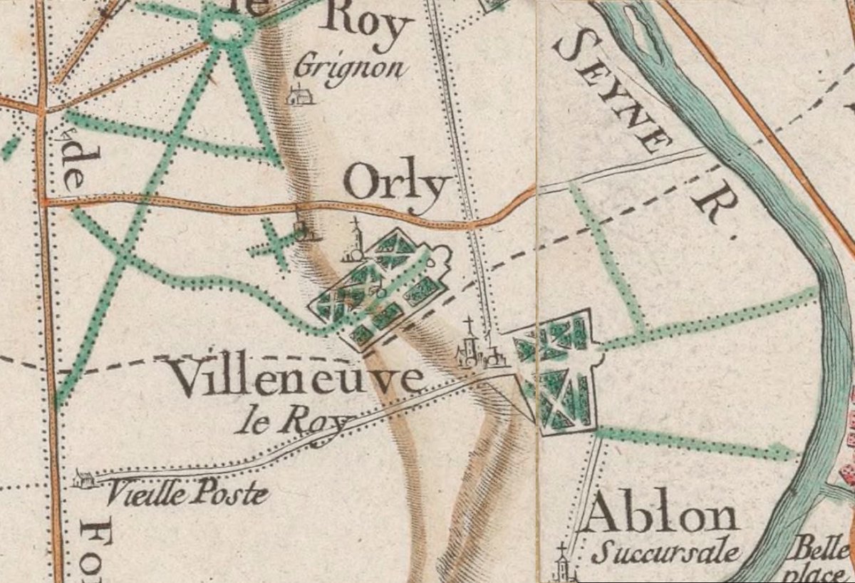 Le château d'Orly est construit dans les années 1710 pour Pierre-François Ogier, Grand Audiencier de France, peut-être par Robert de Cotte (du moins les plans et élévations du château sont conservés dans son fonds à la  @laBnF). Innovation : le couloir central au 1er étage.