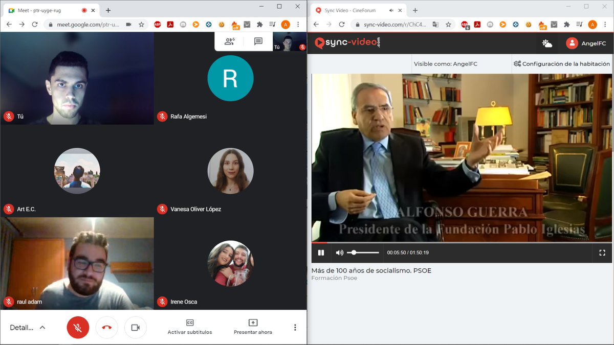 JoSocdAlgemesi's tweet photo. 🎬Comencem via telemàtica l'activitat "Cinema Amb Valors".

🎞️Joves Socialistes d'Algemesí no ha volgut fallar en la videotrucada conjunta per veure un documental i gaudir l'experiència amb els nostres companys i companyes.

❤️ Anem a per totes per oferir un oci alternatiu. https://t.co/YeHlH09IcX