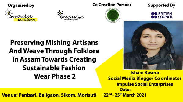 Impulse_Empower's tweet photo. Meet #IshaniKasera @ImpulseNGO, training weavers on photography, videography, and on-field documentation at Phase 2 workshop. Supported by @inBritish Co-Creation #ImpulseModel #RuralFutures 
@naturenomics Co-brand @ElephantCountry
22nd-25th March, Panbari,Baligaon,Morisuti,Sikom https://t.co/SLrc1AbECD