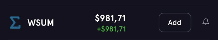 crypto_income's tweet photo. @blockfolio  tracks the Price of @WSumcoin #WSUM #wrappedsumcoin $wsum @sumcoin_brasil @BMCSSumcoin @SUMFoundation 
I predict a much higher price maybe even higher then $eth #ethereum https://t.co/aj20hS6LWD