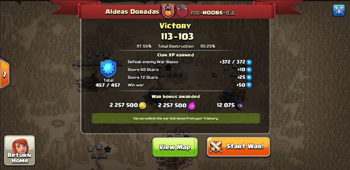 Gran resultado en guerra random pactada con BD: 10/15/15.

Muy buena guerra los carnales de Noobs.