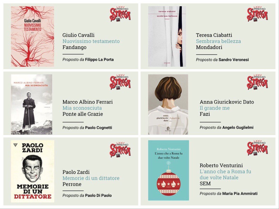 dmarzai's tweet photo. @AnnaCastiello8 questi sono i miei 12 candidati al @PremioStrega 2021. https://t.co/IbAho3OlbR