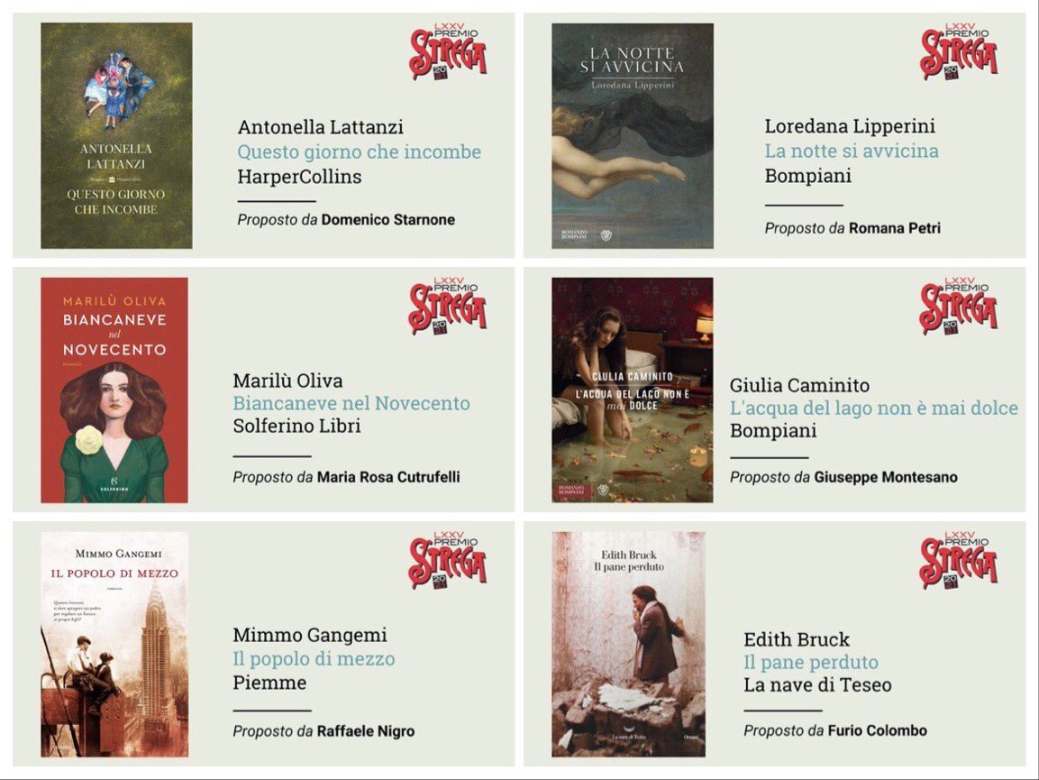 dmarzai's tweet photo. @AnnaCastiello8 questi sono i miei 12 candidati al @PremioStrega 2021. https://t.co/IbAho3OlbR