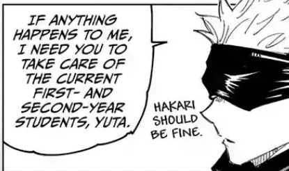 hakari's so badass nobody's worried about him even gojo's like yeah he's gonna be fine 