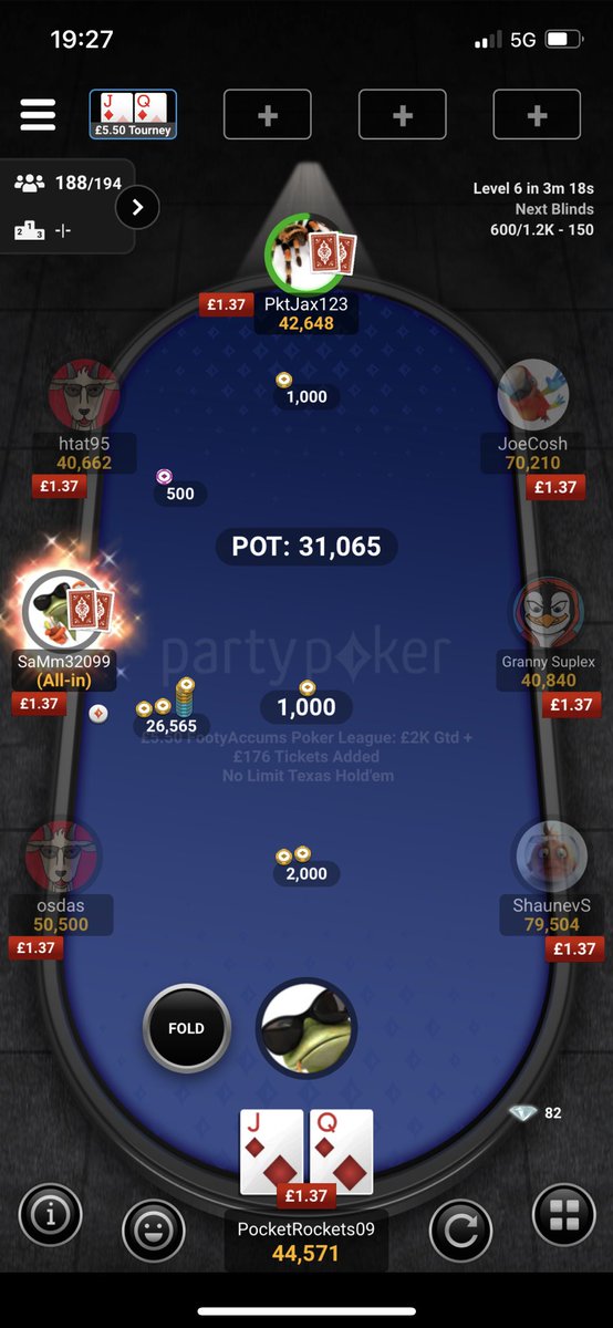 callumgodfrey3's tweet photo. @FootyAccumsPkr @FootyAccums @partypoker PocketRockets09 https://t.co/KjHAqtCu2z