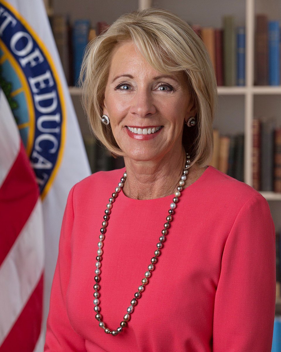 <a href="/GOP/">GOP</a> Says the party that refuses to fund schools and confirmed this as Secretary of Education.