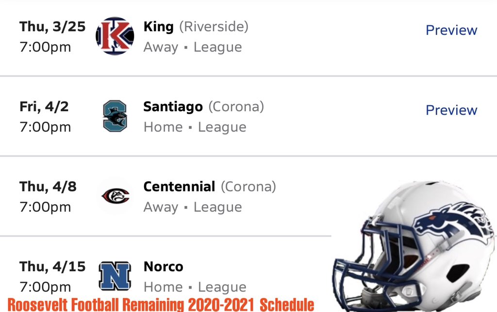 Coach_Feild's tweet photo. @ERHSMustangFB
Roosevelt Varsity Football Remaining Game Schedule!
#SPREAD_THE_WORD #DONT_CHEAT_THE_PROCESS
#MUSTANG_FOOTBALL
#BUSINESS_TRIP
#FAMILY
#STAY_POSITIVE_STAY_THE_CORSE
#TOUGHNESS
#MUSTANG_NATION
#MUSTANG_STRONG
#MUSTANG_DNA
*2020-2021* https://t.co/qDqFPhb2kL