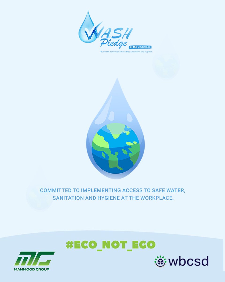 MahmoodGroup's tweet photo. We are proud to announce our #commitment to the #WASHPledge, providing access to #safewater, #sanitation & #hygiene.
In #Pakistan Mahmood Group has taken lead and invite others to join hands with us in this noble drive.
@wbcsd @SustDev @UN
#MG #Sustainability #CSR #WBCSD #SDG6 https://t.co/8SnuYE8RmK