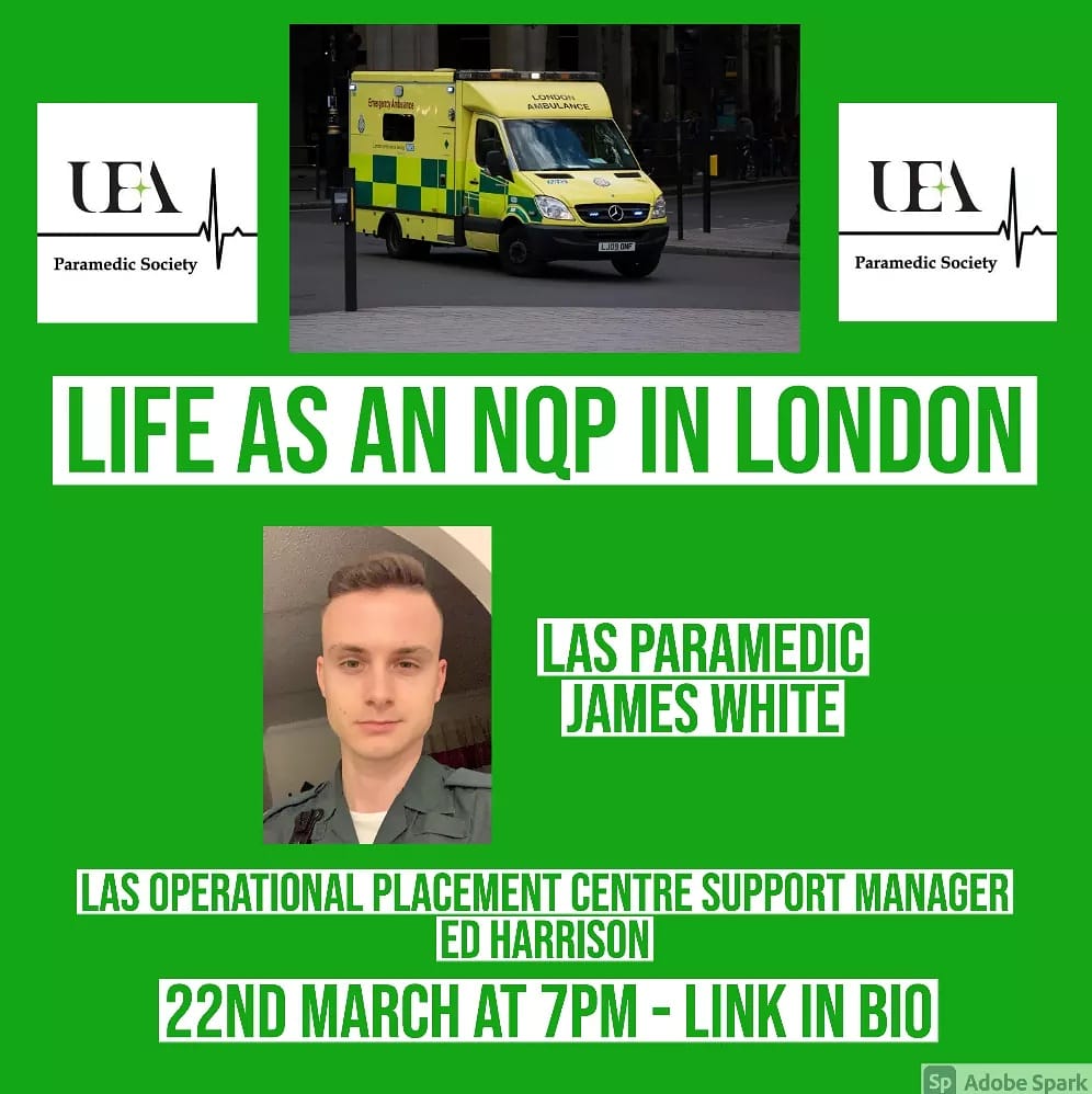 UEAParaSoc's tweet photo. 🚑🚨 HAPPENING TOMORROW 🚨🚑

Link to event in bio 👍🏻 https://t.co/8VQDFhBjL3