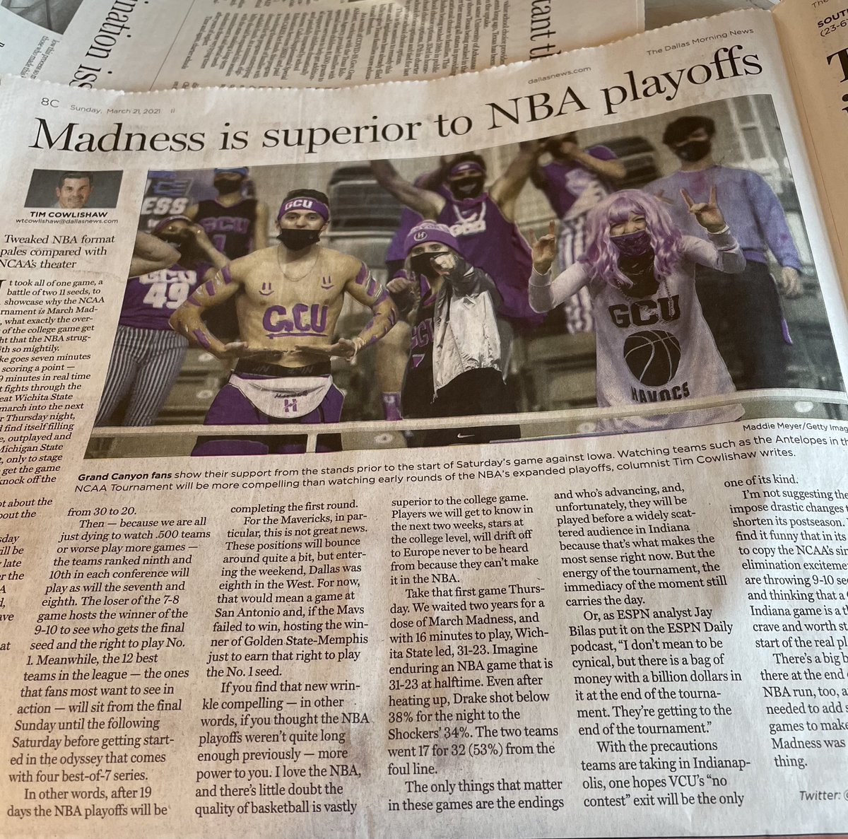 GCUHavocs's tweet photo. Some old fashioned press for ya this morning 😈 https://t.co/YEtz9ueulN