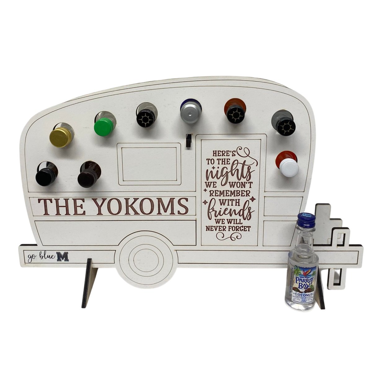 BLOCKSetc's tweet image. The Best Addition To Your Campsite. This personalized boozy camper will make you the envy of the campground &amp;amp; can be personalized &amp;amp; lighted with LED's. Stock it with Bailey's or Rum Chiata in the morning for coffees and Jose Cuervo for Taco Night! Think Themes!!