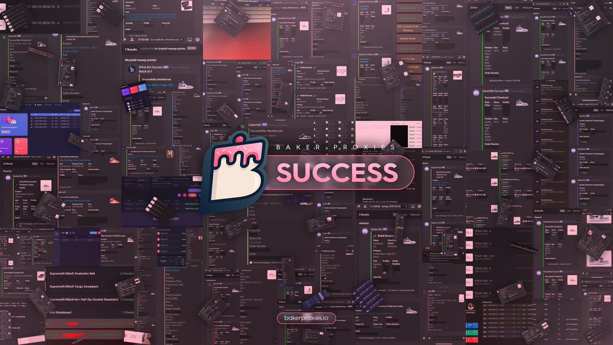 BakerProxies's tweet photo. March has been a crazy month so far and it’s not over yet. Thousands of checkouts for our users 🤩

To celebrate: 5 Discord Invites

To Enter:
- RT and Like
- Follow https://t.co/6XywuQnd05