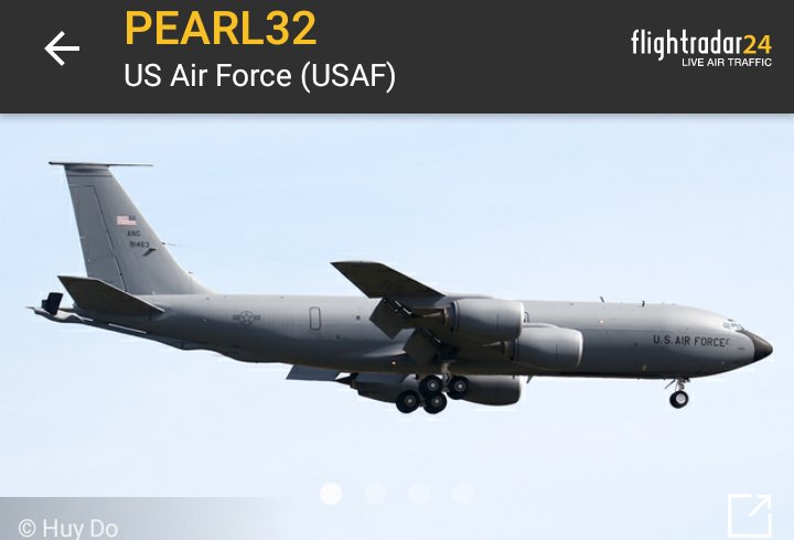 Oceanworldfree's tweet photo. 🇺🇲 USAF PEARL32 59-1463 #AE04FF from #PhilippineSea toward #BashiChannel

KC-135R https://t.co/iVEgeqVzGz