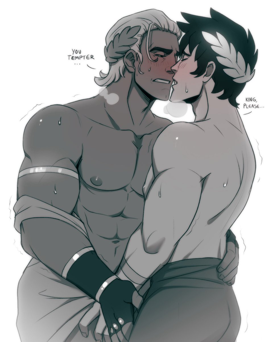 darkmodeproxy's tweet photo. Theseus giving in for a lil thesezag action. Zagreus is hard to resist when he begs. 😉  #hadesnsfw https://t.co/lRgJEwZgRP