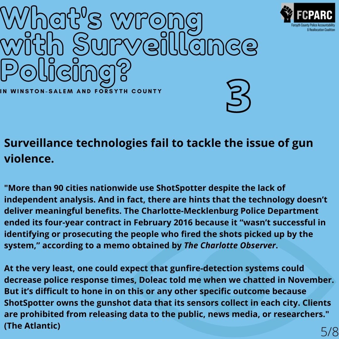 TriadAbolition's tweet photo. FCPARC's Why Surveillance is Still Policing (Part 2). #wsnc #WeKeepUsSafe #FCPARC https://t.co/YQYUGXO6vj