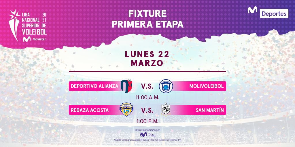 sandravoley119's tweet photo. #LNSV Programación Lunes 22/03 ..Sigue la Liga por @MovistarDeporPe #Voleylovers ##LigaconSandraR #ModoVoley @josecarmendariz canal 0️⃣0️⃣3️⃣y7️⃣0️⃣3️⃣✅ https://t.co/0vCqBQWbAS