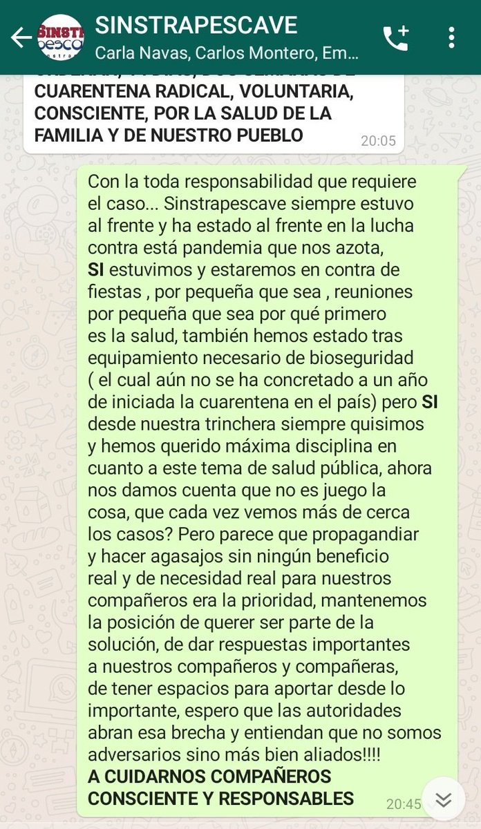 1sinstrapescave's tweet photo. #Acuidarnos #SeamosResponsables #QuedateEnCasa #radical @Minpescave2 @fonpesca @CorpescaVe @Cenipa_ciencia @insopescatraba1 @Insopesca @NicolasMaduro @ConElMazoDando @GilbertoGimenez @PresidencialVen https://t.co/iYO4HoOjkn